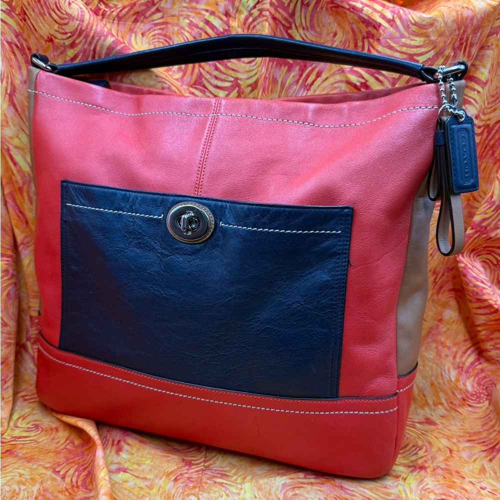 Coach Park Colorblock Leather Large Hobo (Style F24369